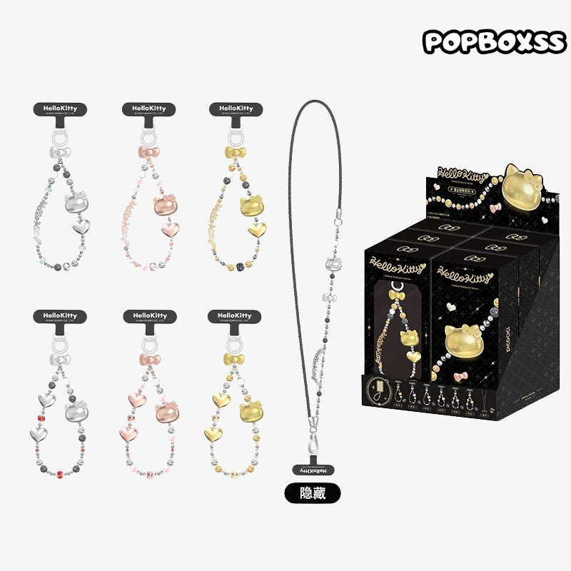 TOP TOY Hello Kitty Gold Glitter Phone Charms – Phone Strap. Mini Charm & Shoulder Lanyard