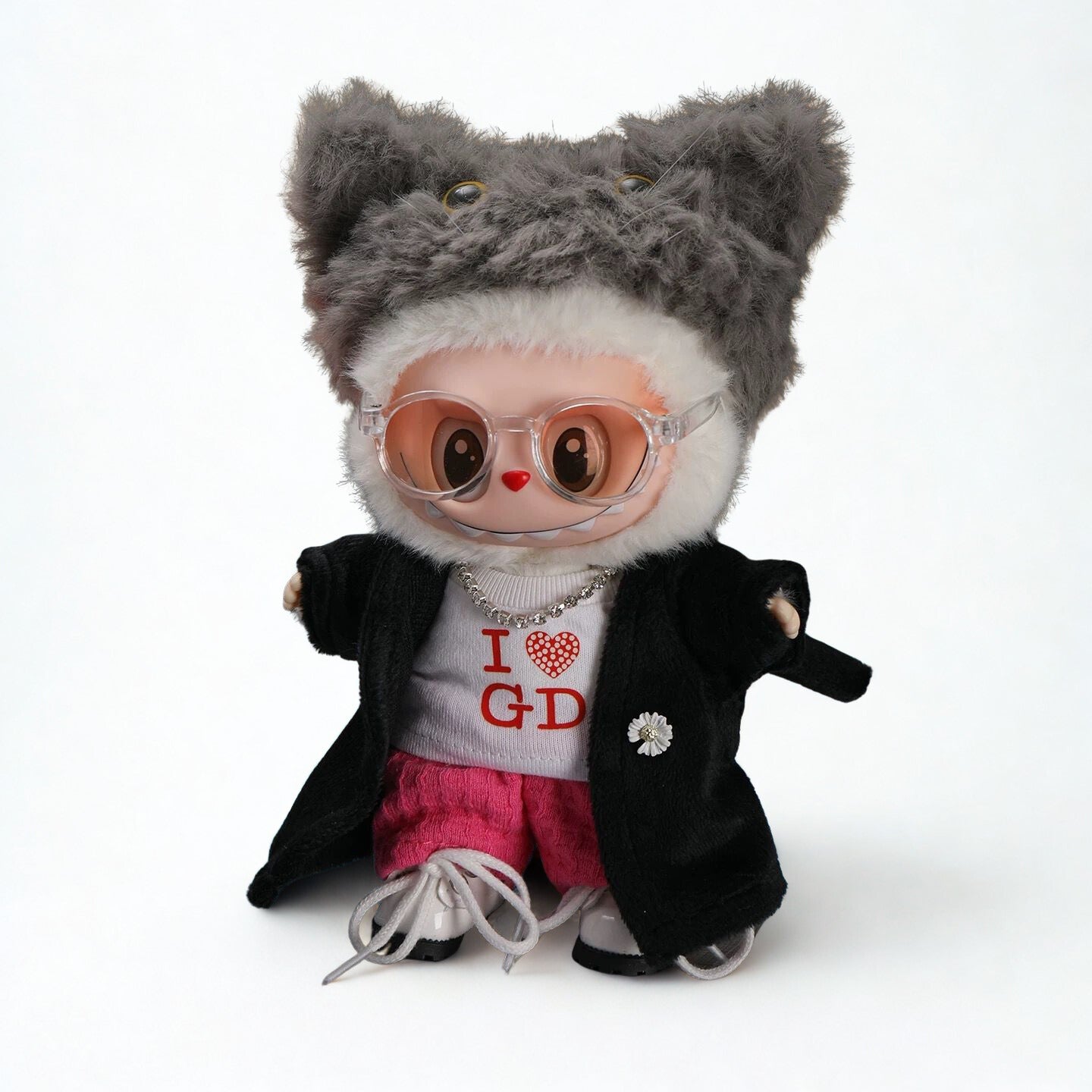 Labubu ZOA Cat Head Concert Look Set – G-Dragon Inspired Collection (7 Items)