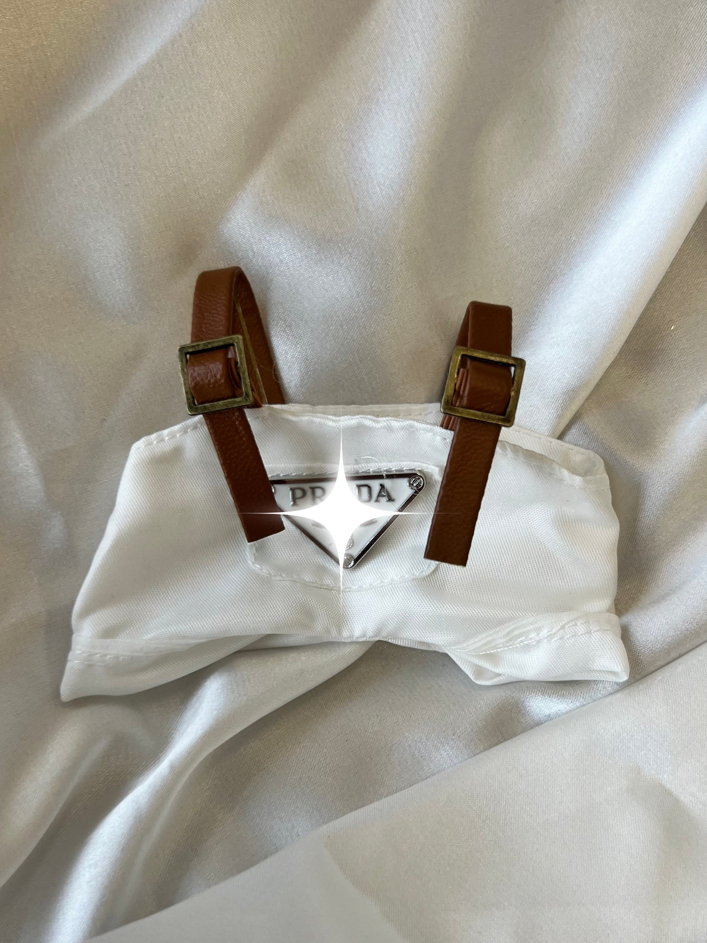 Labubu White Bucket Hat and Overalls Set