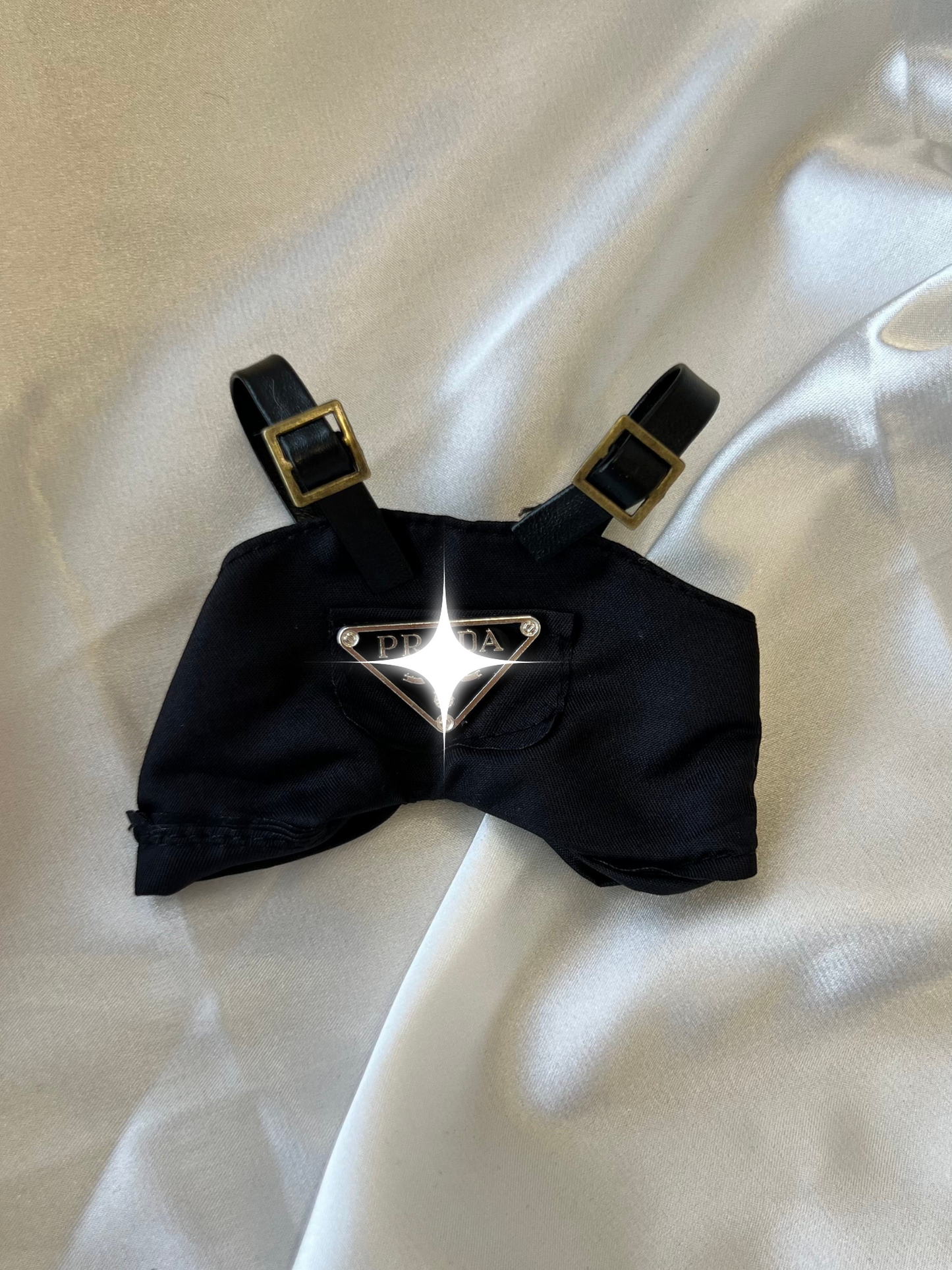 Labubu Black Bucket Hat and Overalls Set