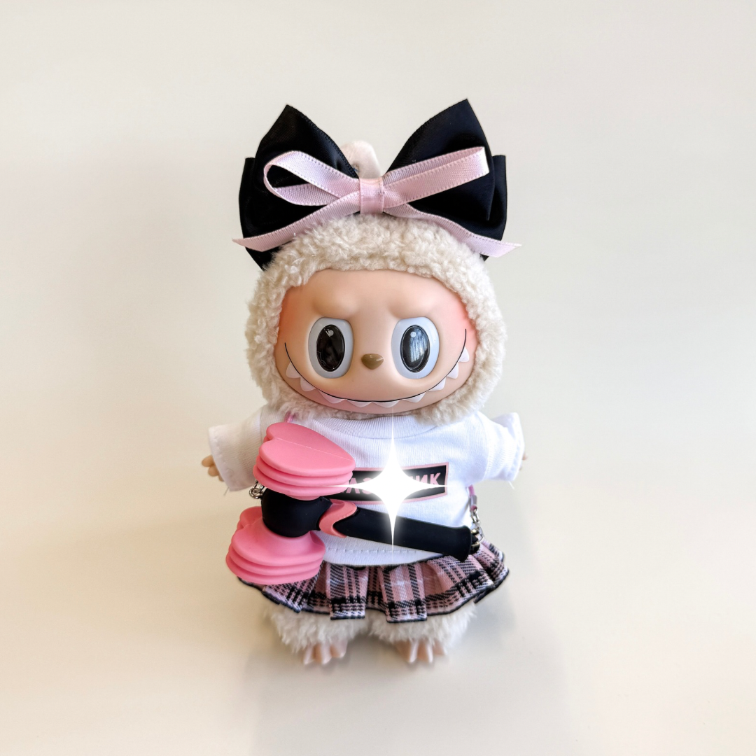 Labubu BP Inspired Outfit Set – White Top (4 Items)