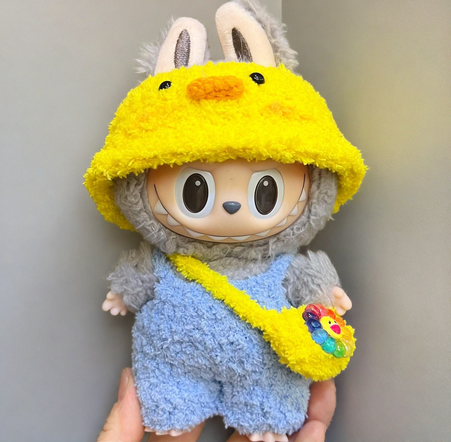 Labubu Sunny Day Outfit Set - Yellow Hat & Blue Dress