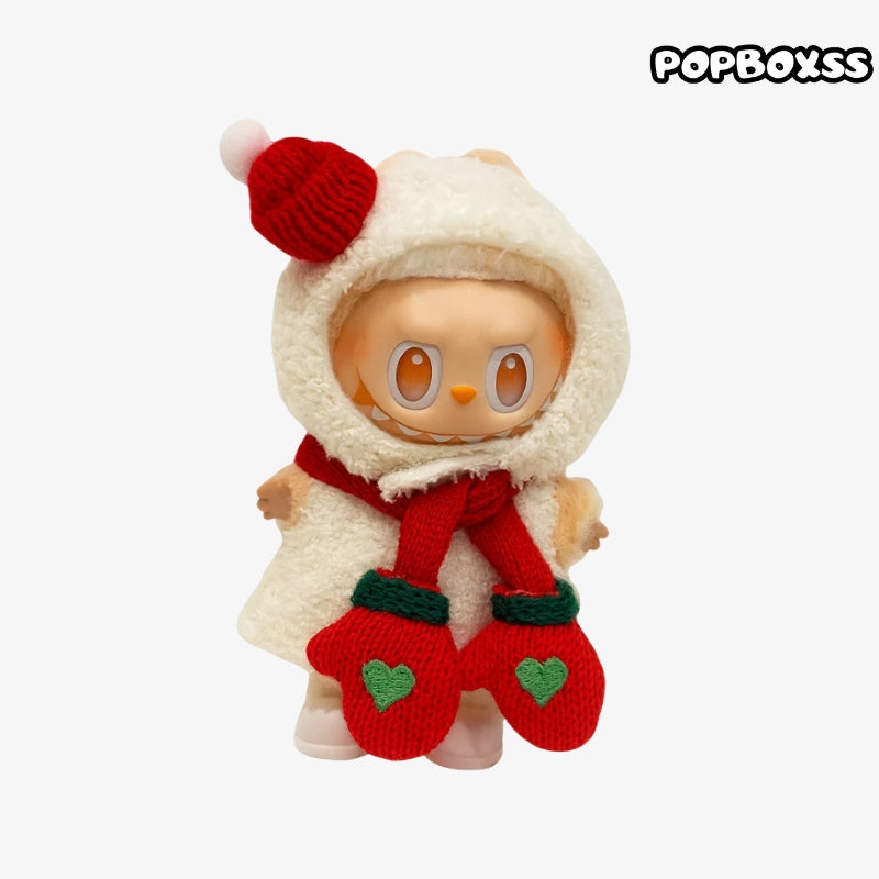 clothes Toy Outfit - White snowman outfit + Red mittens & scarf + White shoes