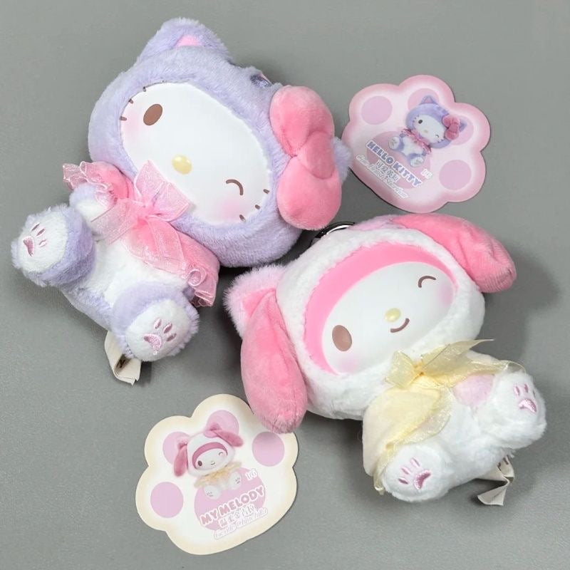 SANRI0 Characters Play With Kittens Series Plush Dolls. Blind Box