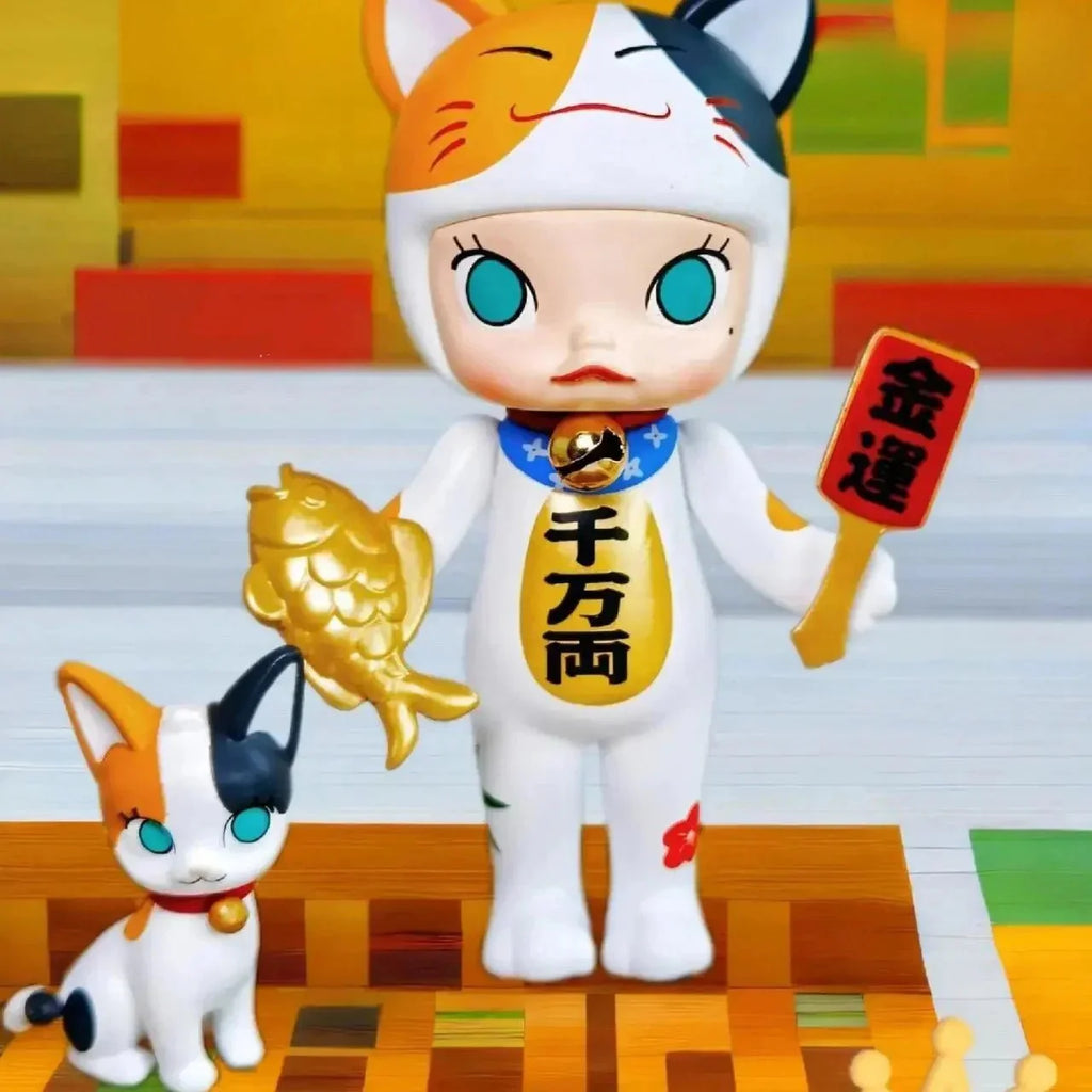 POP MART Molly Lucky Cat Figurine Hanging Card