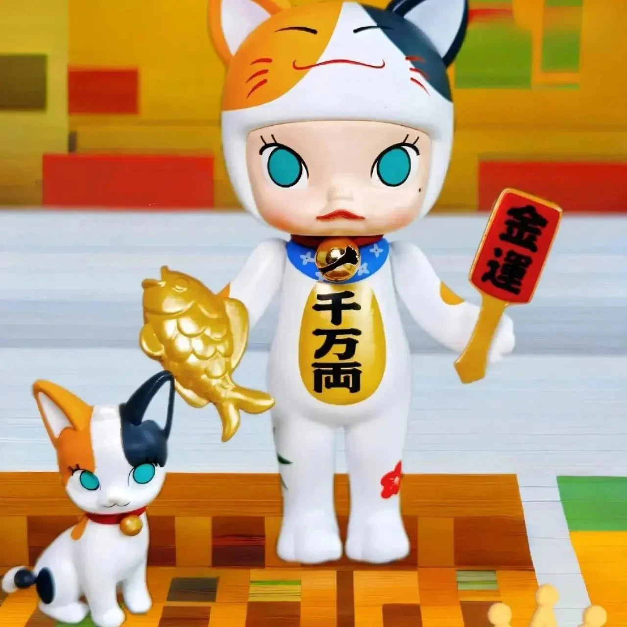 POP MART Molly Lucky Cat Figurine Hanging Card