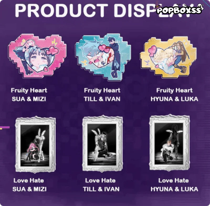 Alien Stage DLC Love Hate & Fruity Heart Series Acrylic Fridge Magnets Blind Box