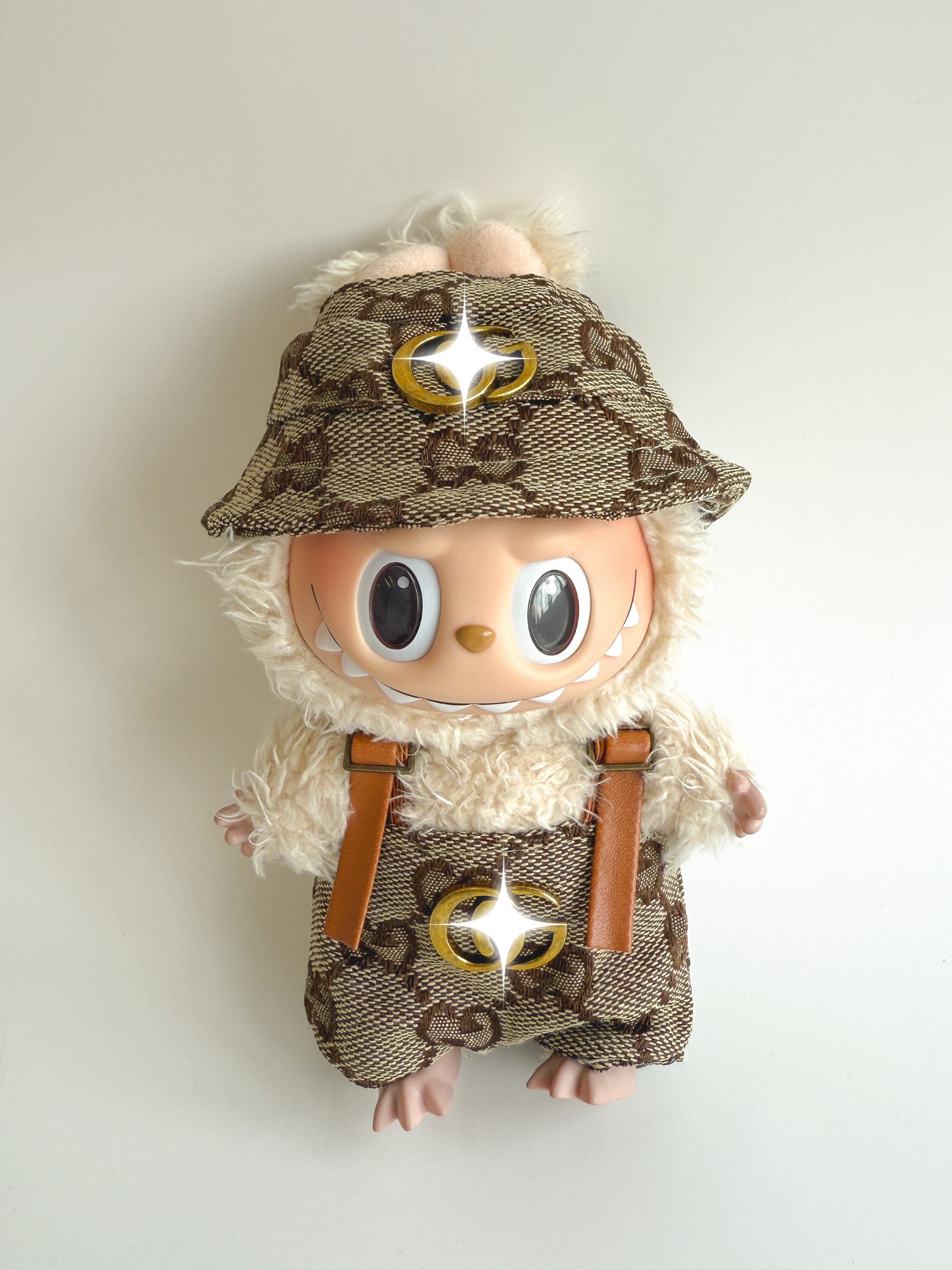 Labubu Heritage Monogram Set – Bucket Hat & Overalls Edition