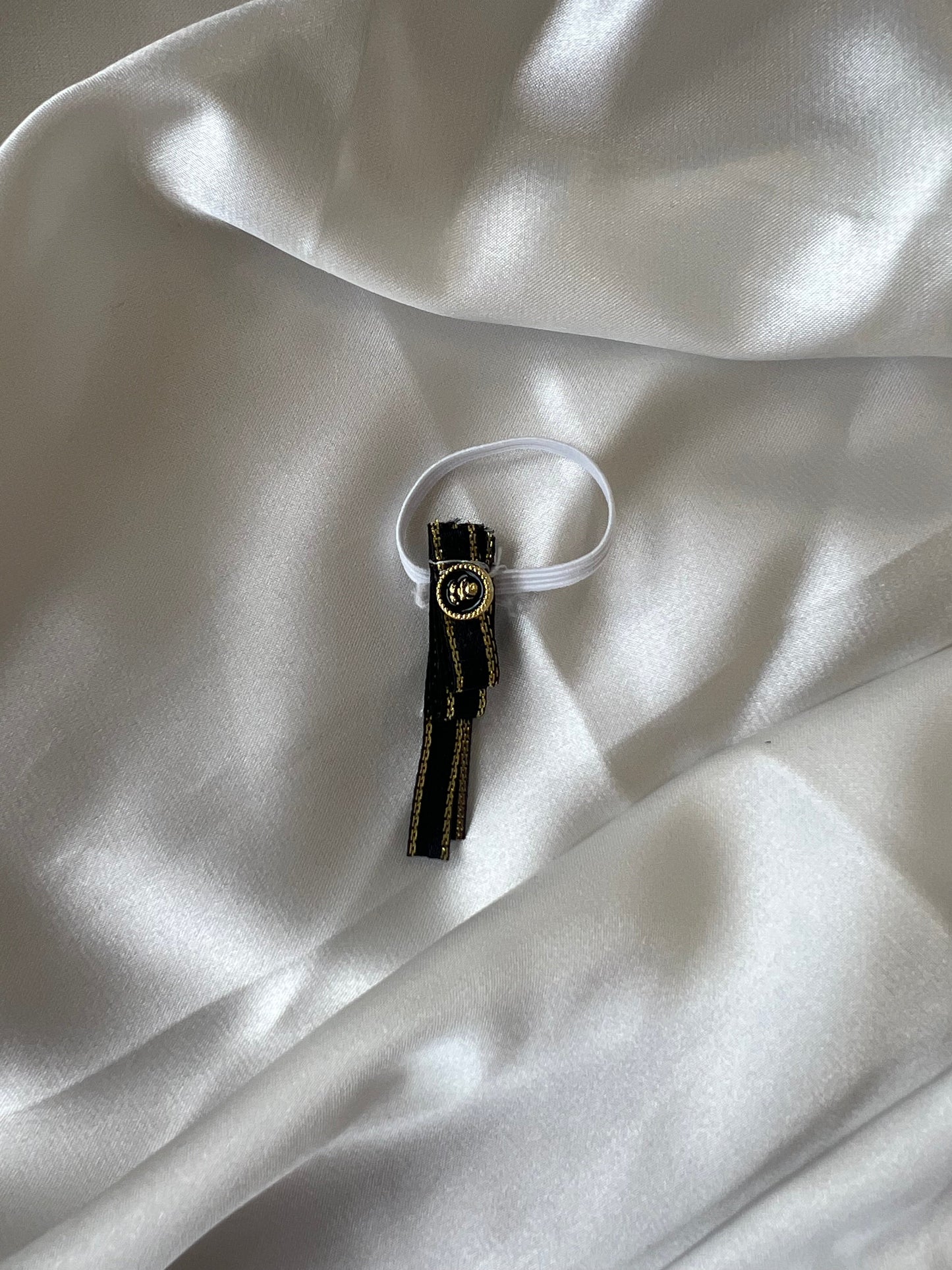 Labubu Tweed Elegance Set - Black Pearl Bow & Gold Brooch Detail