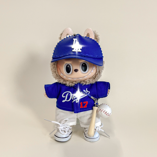 Labubu Baseball Outfit Set – Royal Blue Sports Edition
