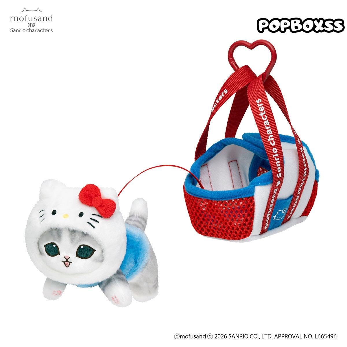 mofusand x Sanrio Characters Outing Cat in Bag Mascot (PRE-ORDER)