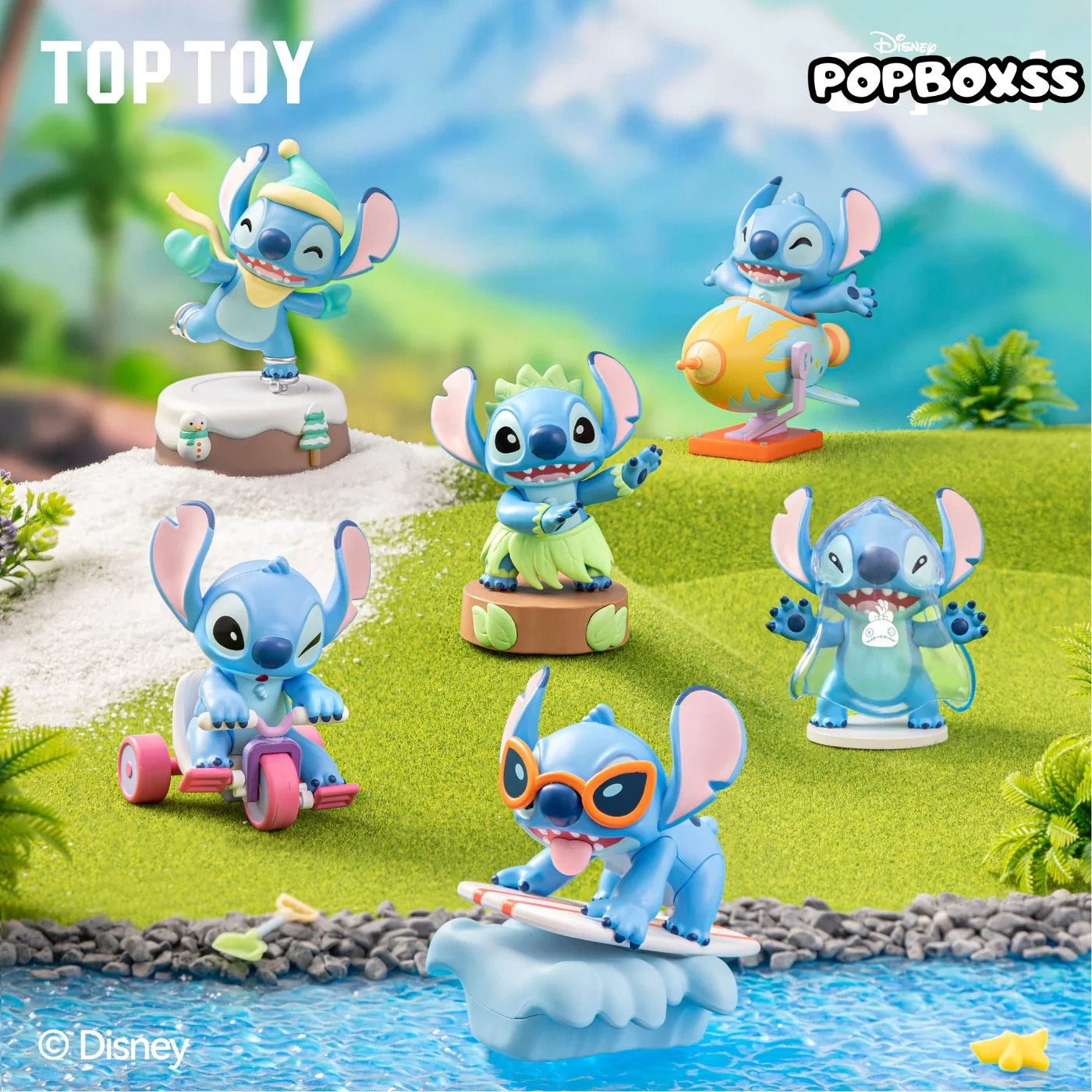 TOP TOY Disney Stitch Cute Action Series Figures Blind Box
