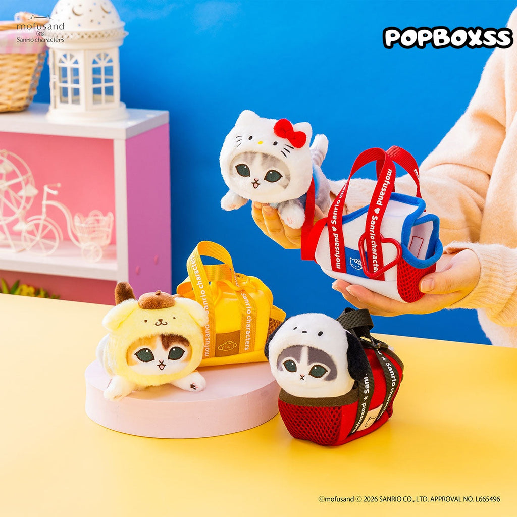 mofusand x Sanrio Characters Outing Cat in Bag Mascot (PRE-ORDER)
