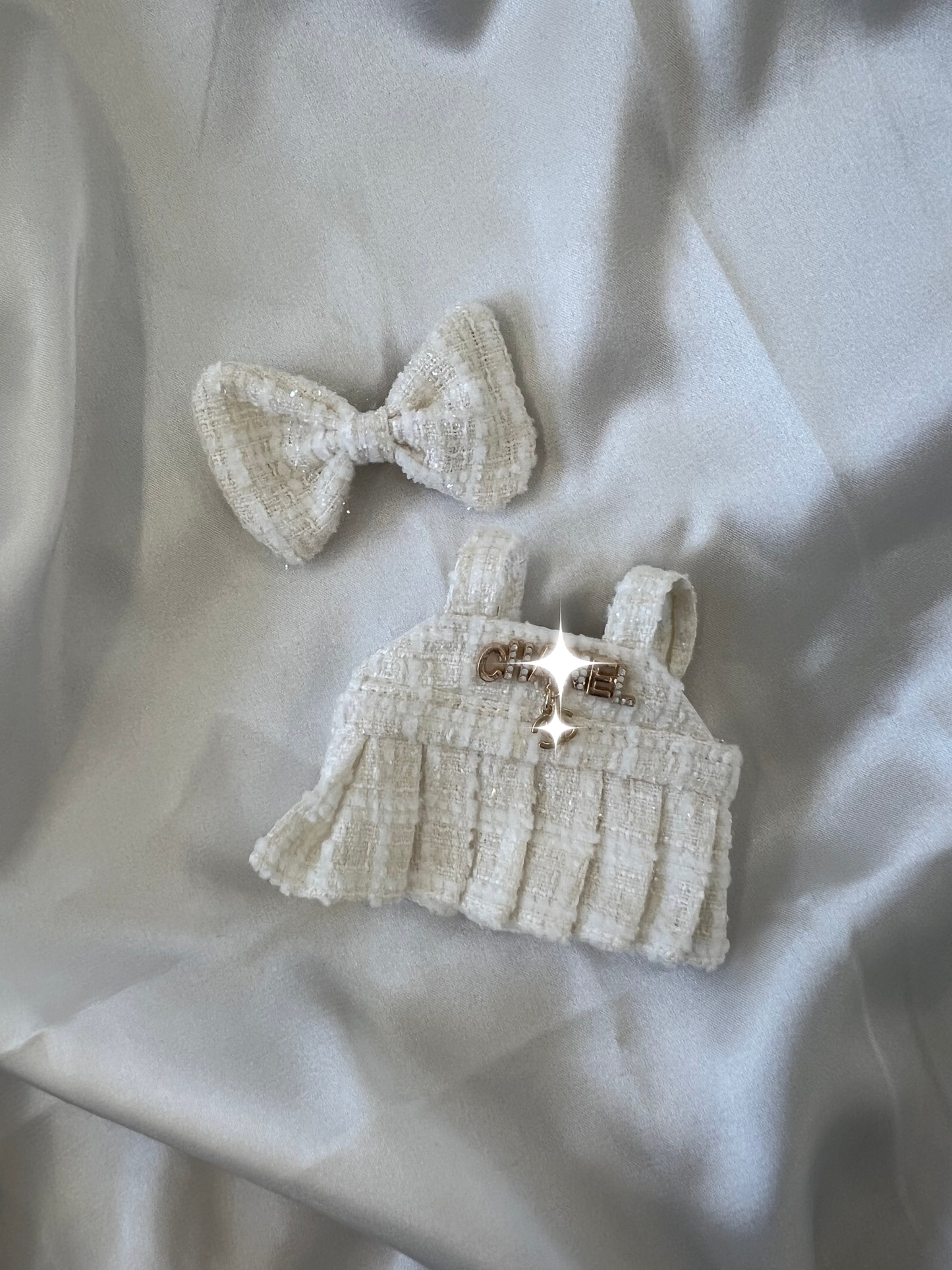 Labubu Ivory Tweed Dress Set