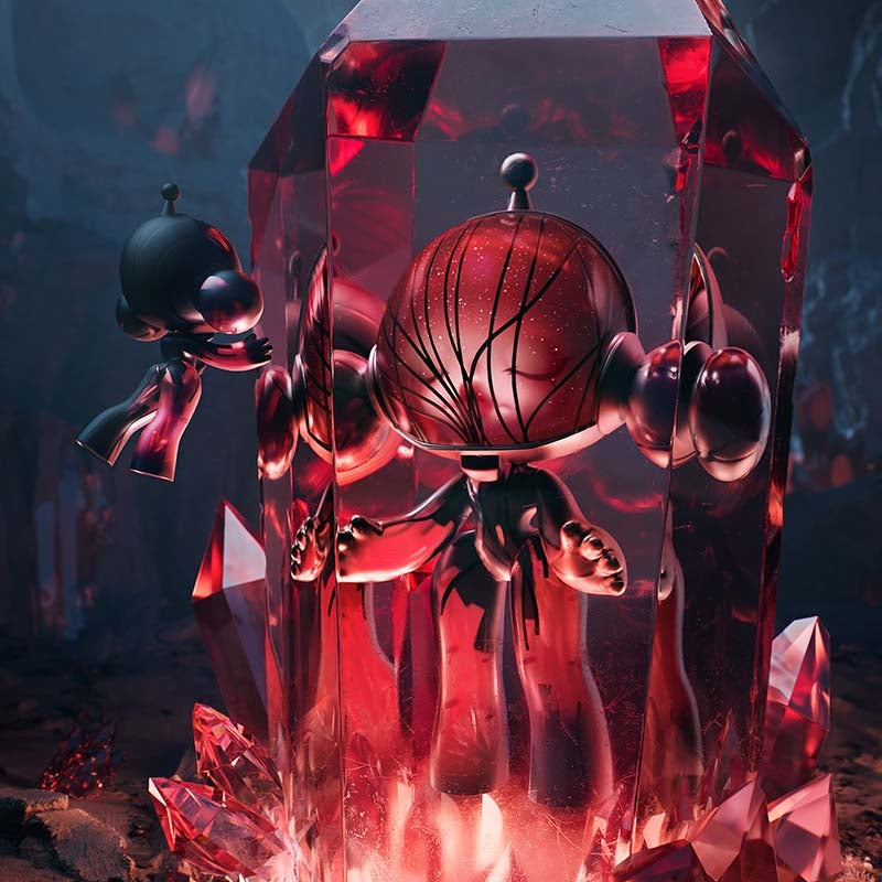 MEGA α SKULLPANDA 1000%  400% Red Crystal