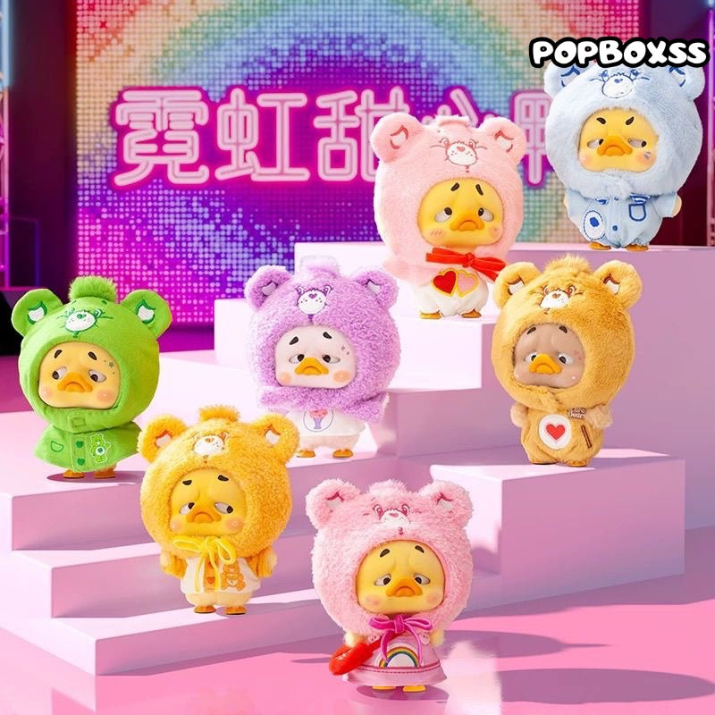 Care Bears x Upset Duck Neon Sweetheart Duck Series Plush Keychain Blind Box