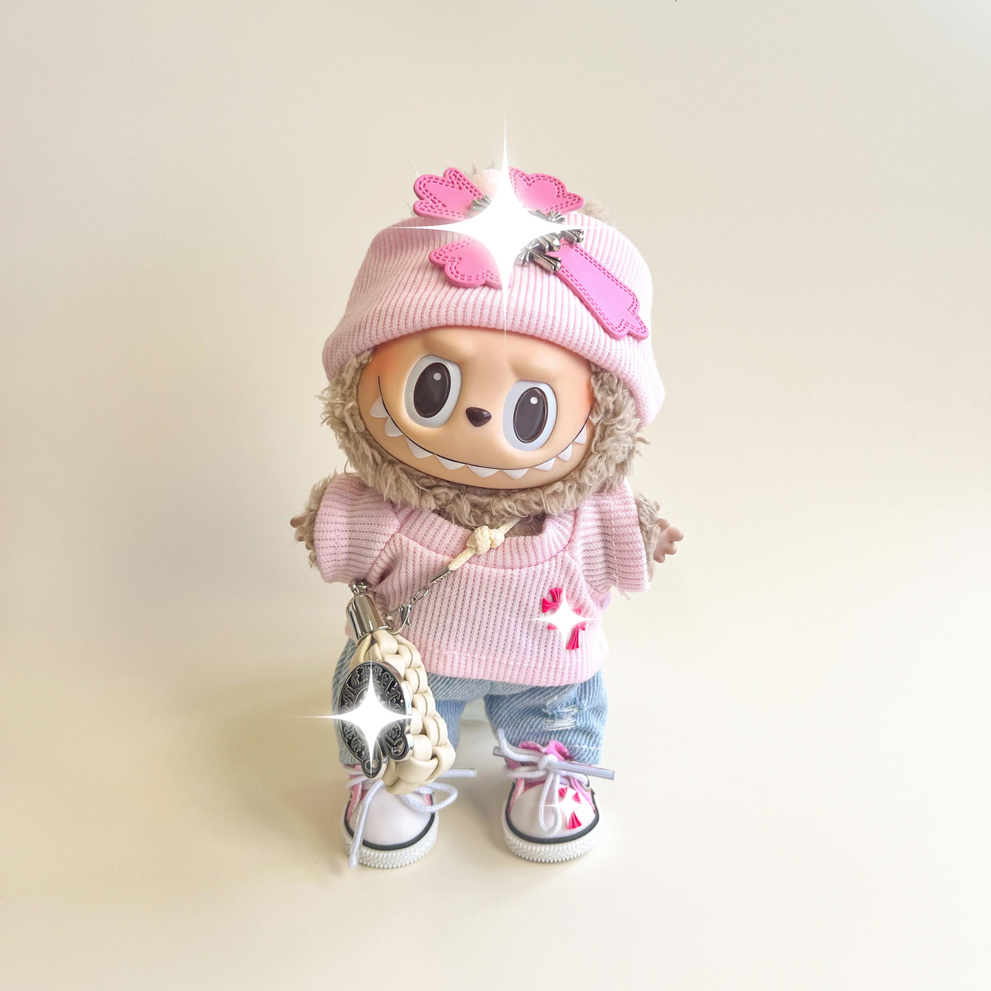Labubu Pink Streetwear Outfit Set (5 Items)