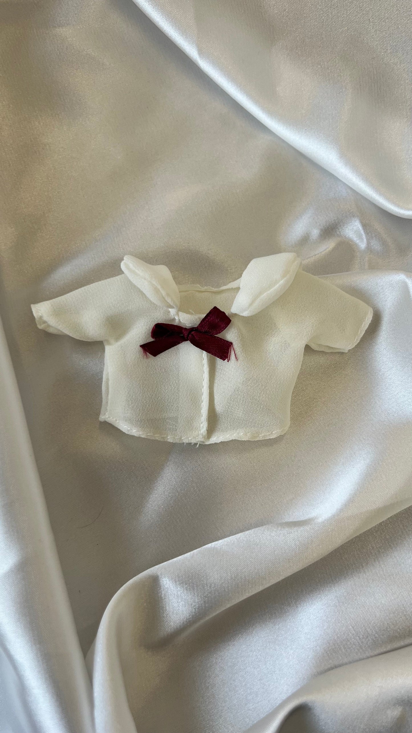 Labubu School Preppy Set - Cream Knit Cardigan & Plaid Skirt with Bow