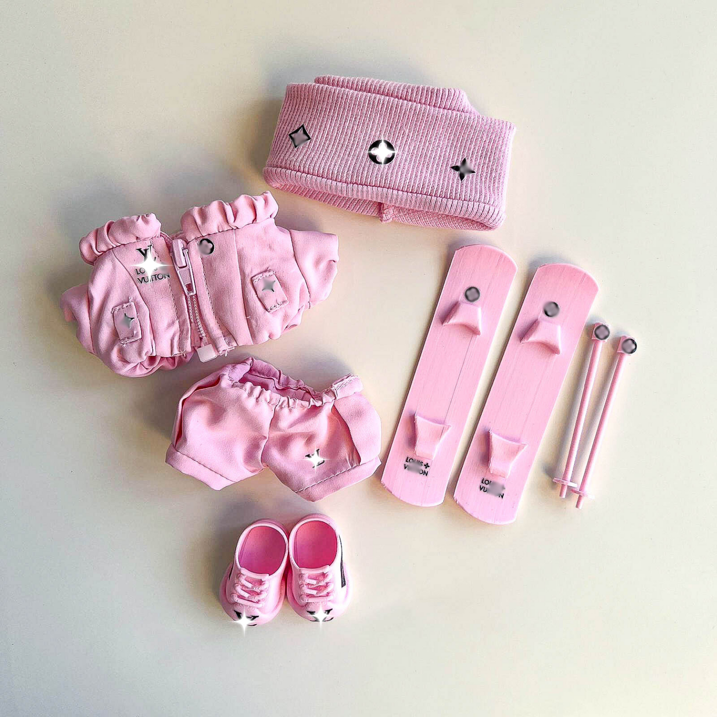 Labubu Pink Ski Outfit Set