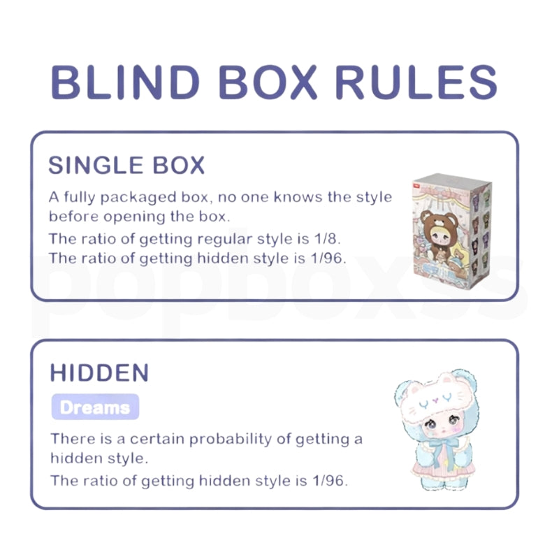 Nommi Good Night Bear Series 400% Plush Dolls. Blind Box