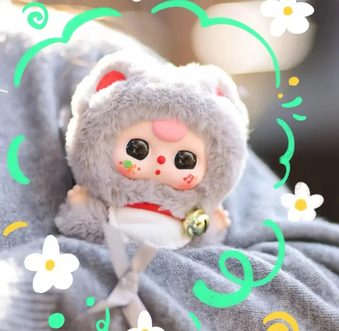 Baby Three Billionaires Cat Series Plush Dolls. Blind Box