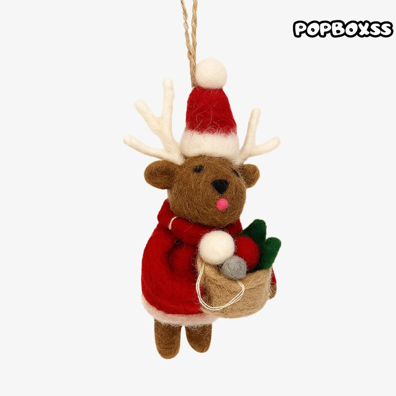Christmas Bag Charm Tree Decorations - Red Christmas Reindeer