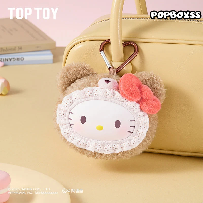 TOP TOY SANRIO Fluffy Teddy Bear Plush Keychain Gift Blind Box