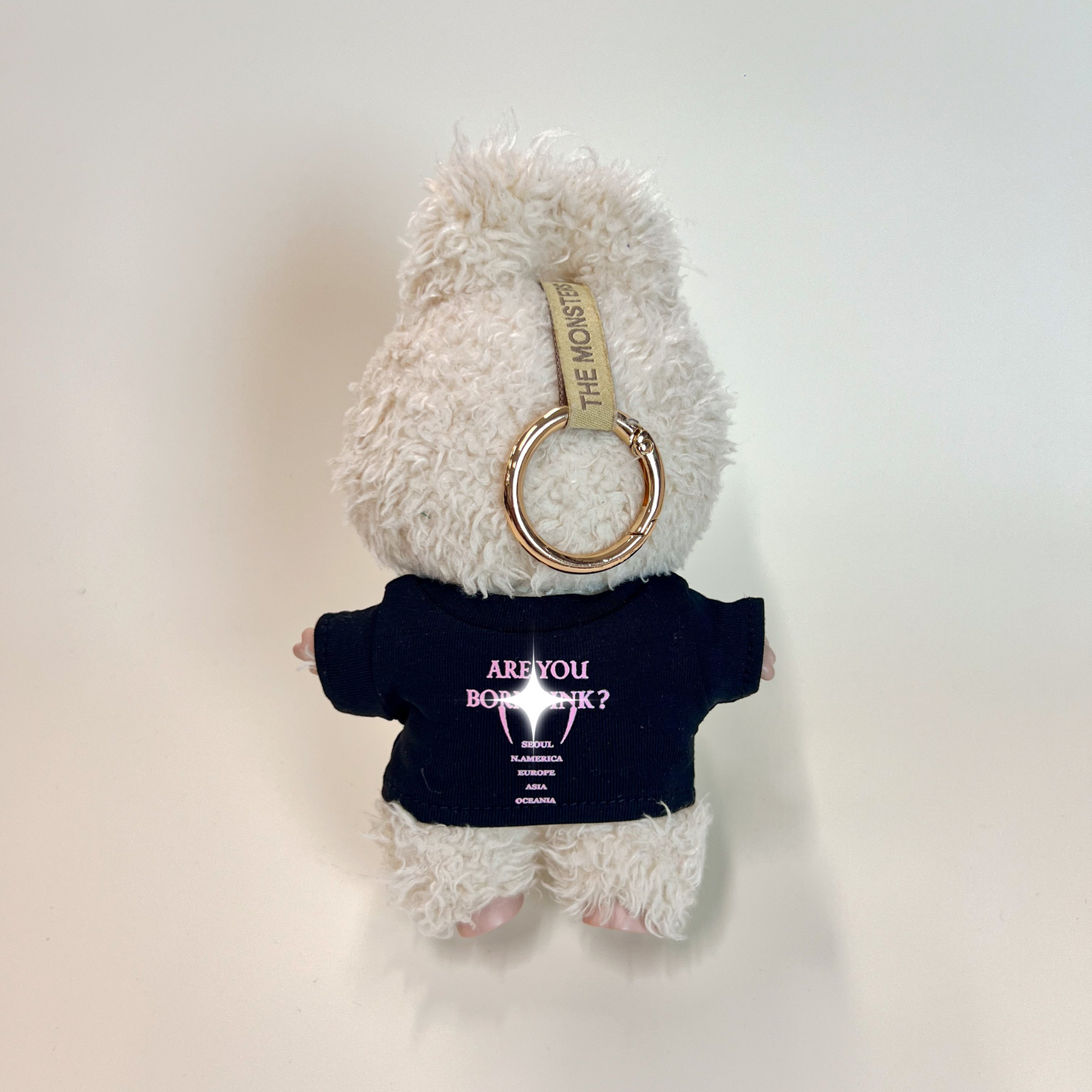 Labubu Concert Outfit Set – Black Heart Tee with Mini Fan Lightstick (2 Items)