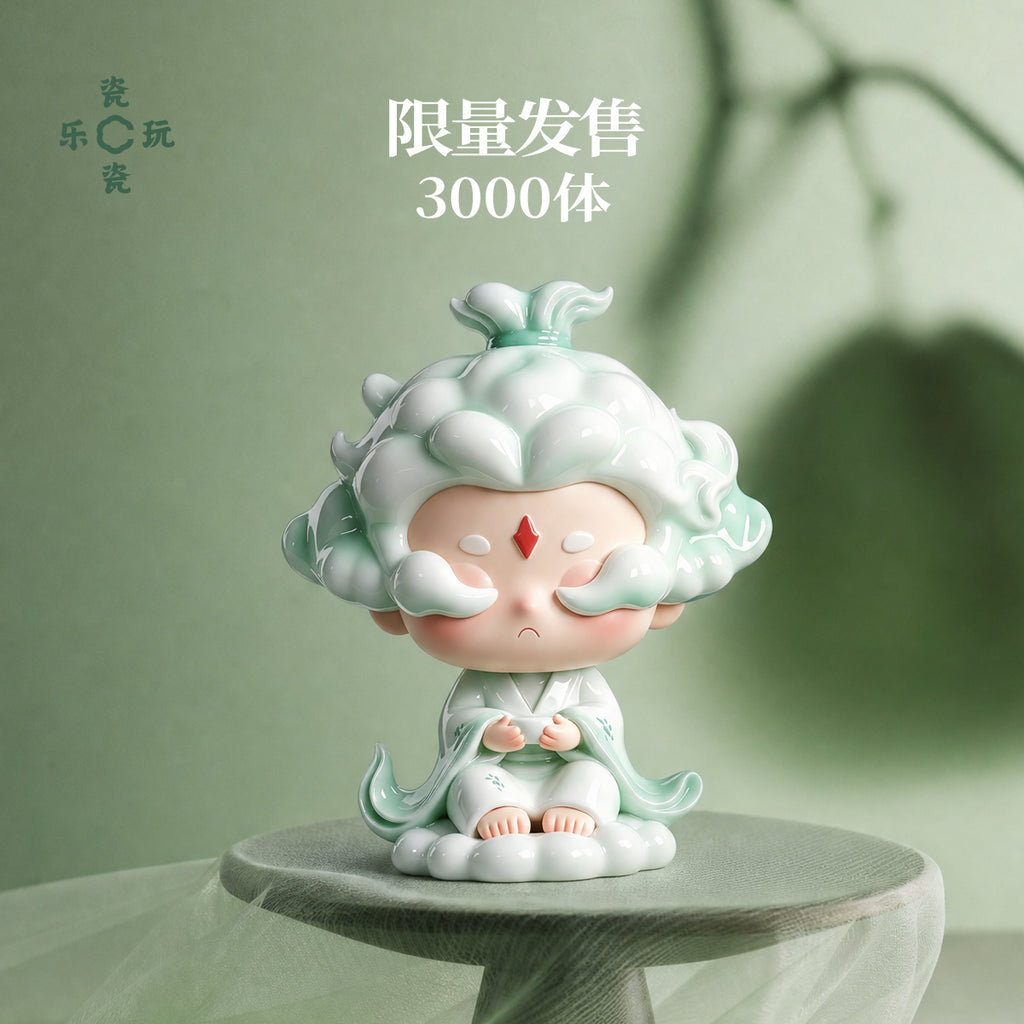 Heycera Yunyunxian Blue Waves Ceramic Trendy Toy Figurine