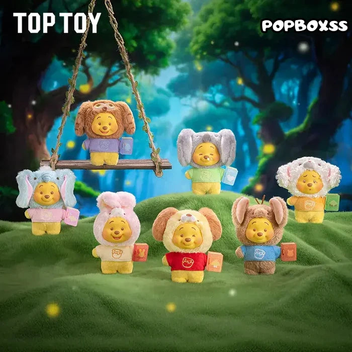 TOP TOY Winnie the Pooh Animal Storybook Series Plush Keychain Blind Box