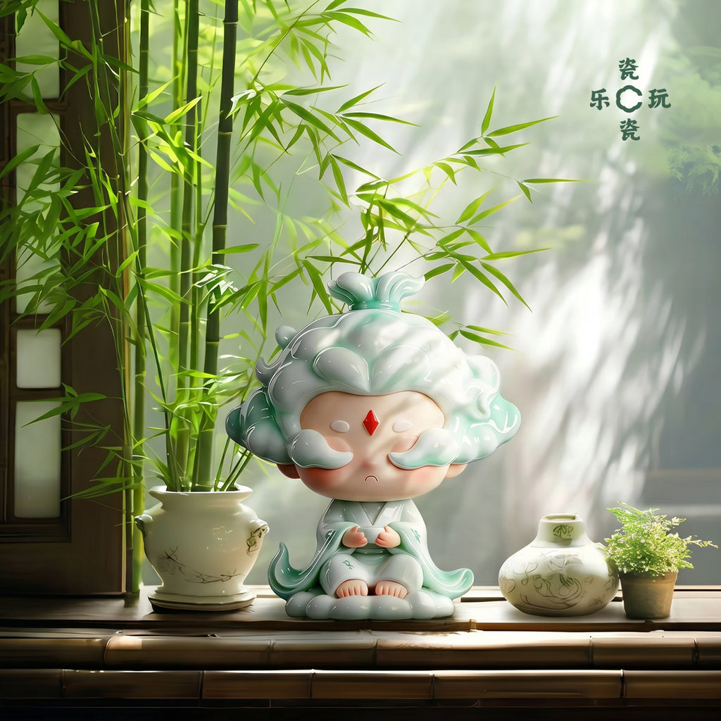Heycera Yunyunxian Blue Waves Ceramic Trendy Toy Figurine