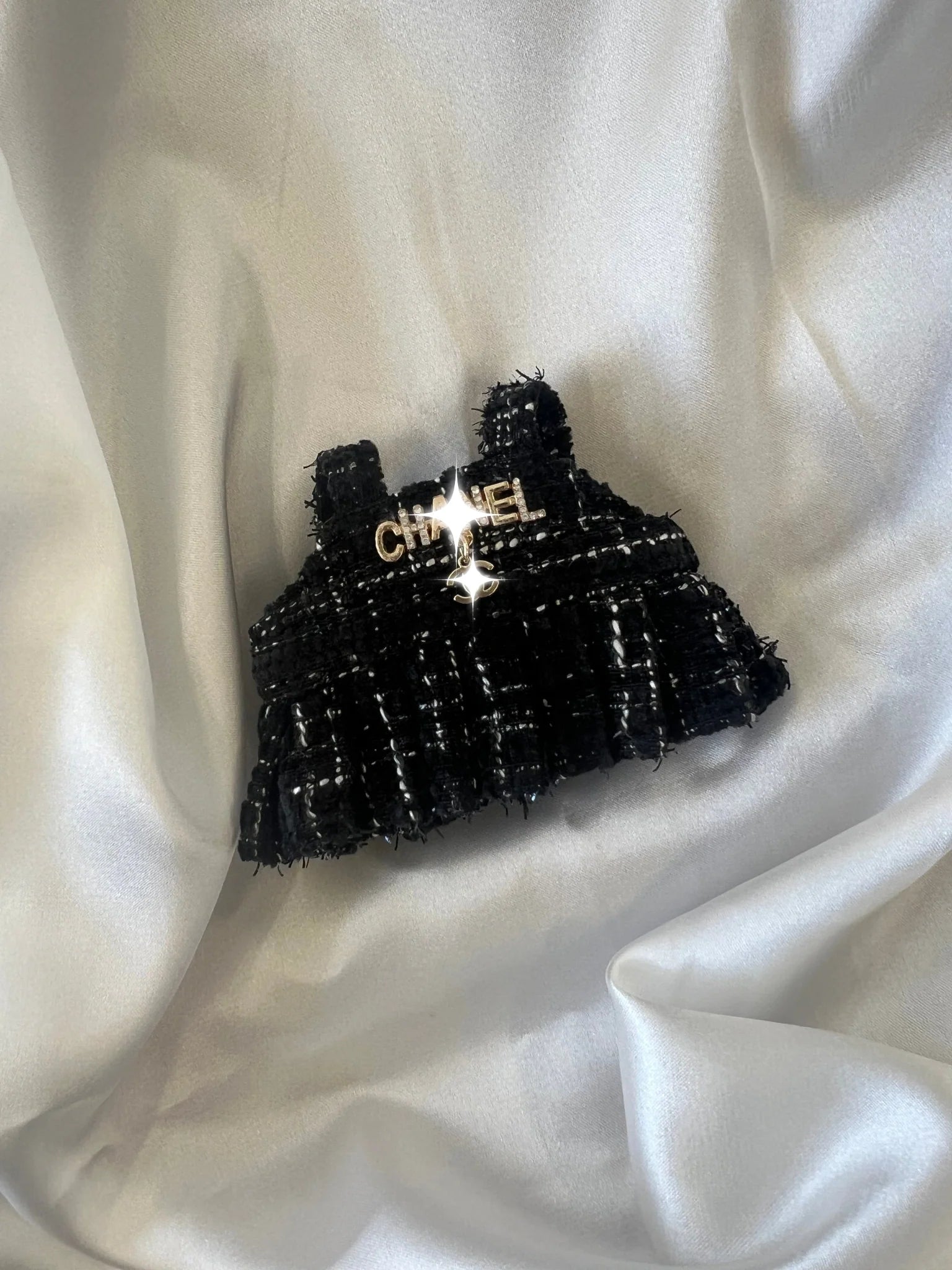 Labubu Classic Black Tweed Dress Set with Bow