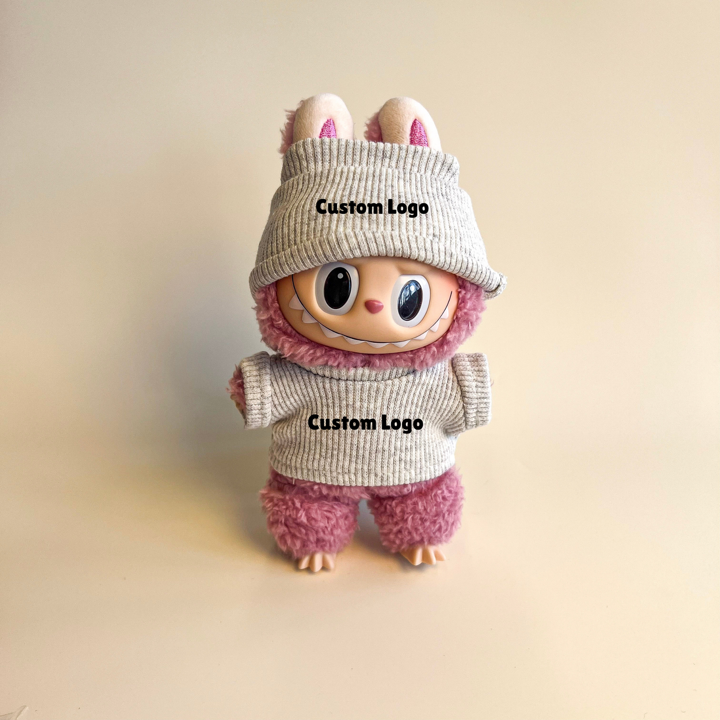 Labubu Custom Logo Outfit – Beanie & Sweater Set (Multiple Colors)