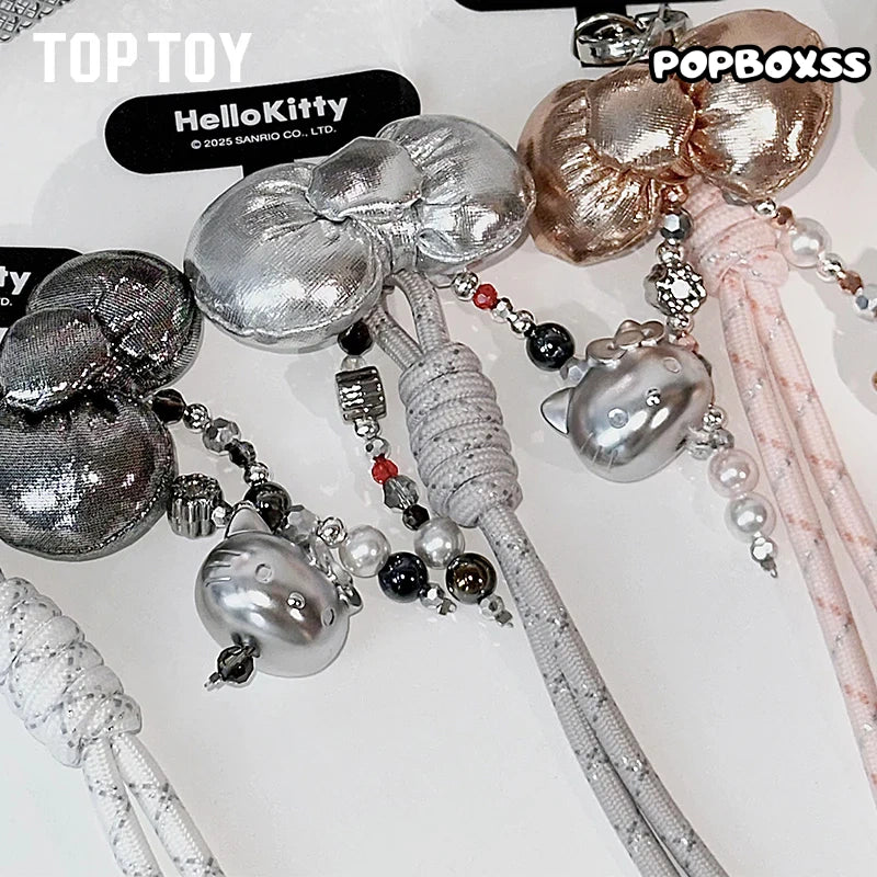 TOP TOY Hello Kitty Gold Glitter Phone Charms – Phone Strap. Mini Charm & Shoulder Lanyard