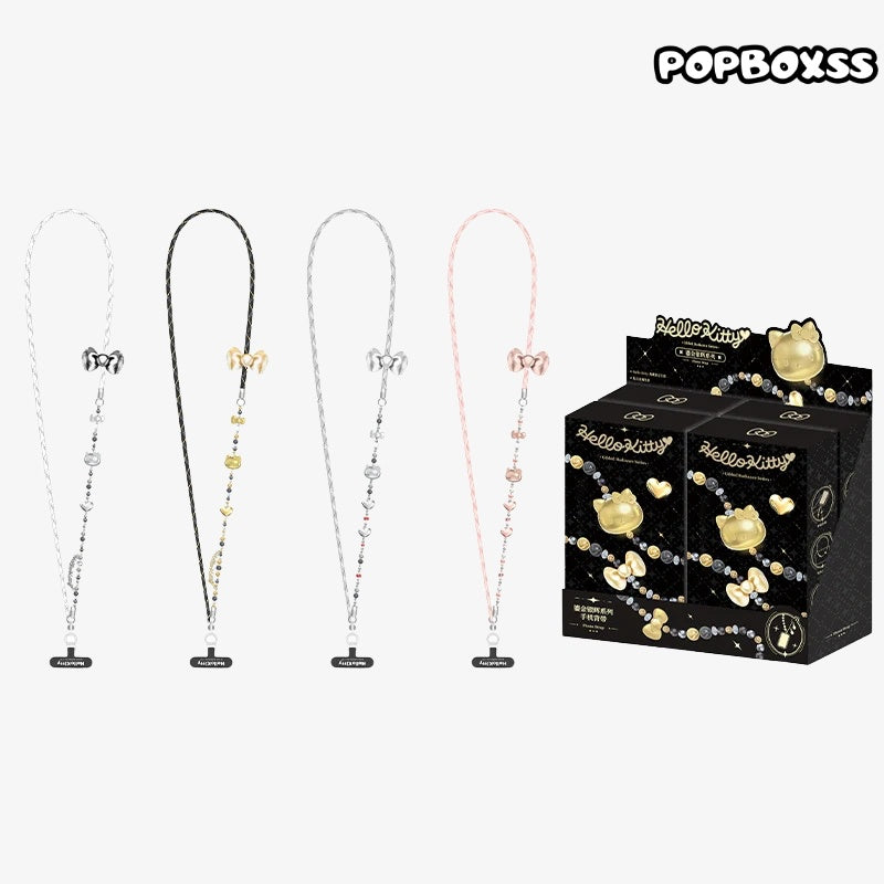 TOP TOY Hello Kitty Gold Glitter Phone Charms – Phone Strap, Mini Charm & Shoulder Lanyard