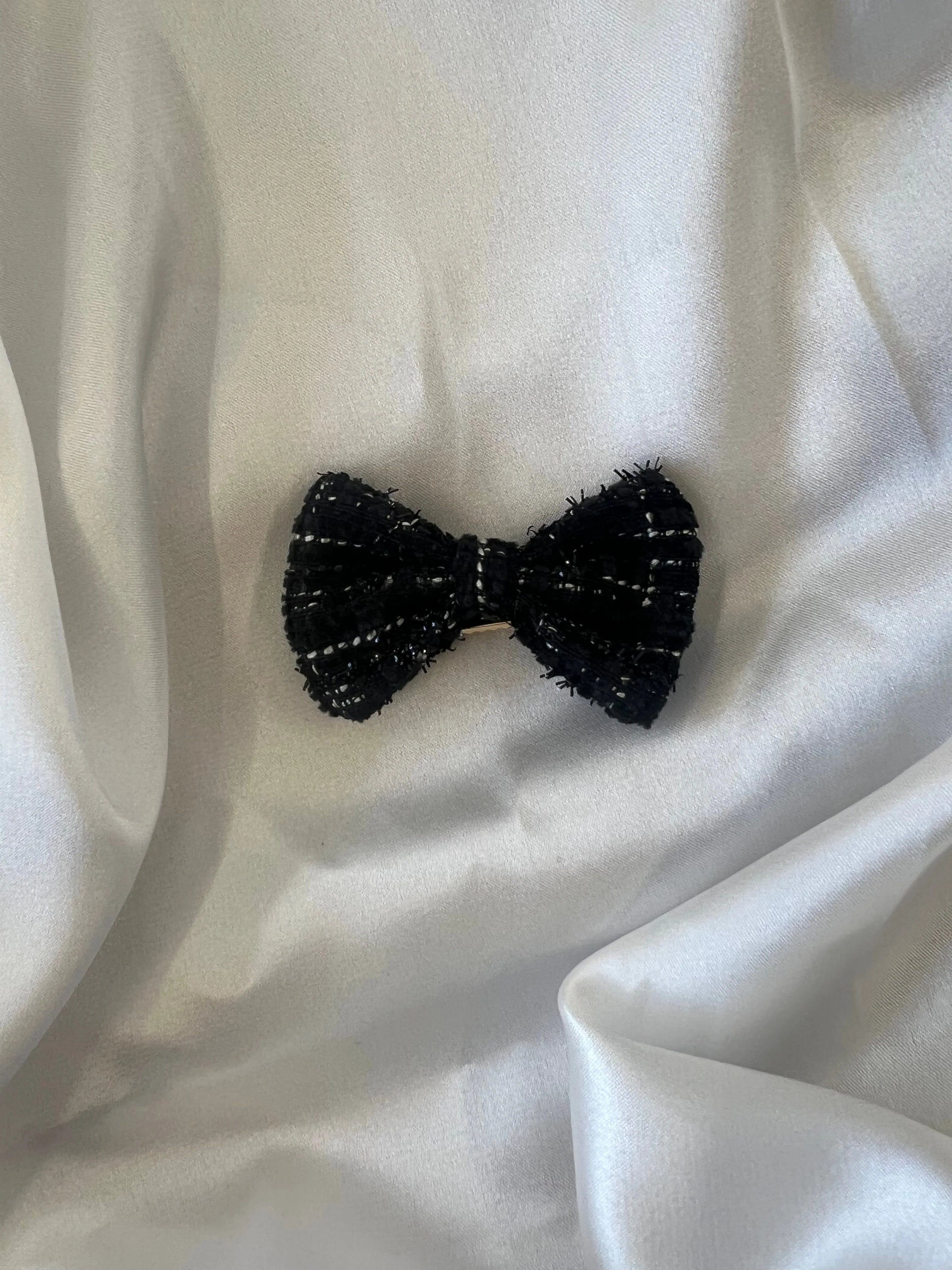 Labubu Classic Black Tweed Dress Set with Bow