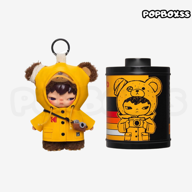 POP MART Hirono × Kodak Little Bear Vinyl Plush Pendant. Korea Exclusive