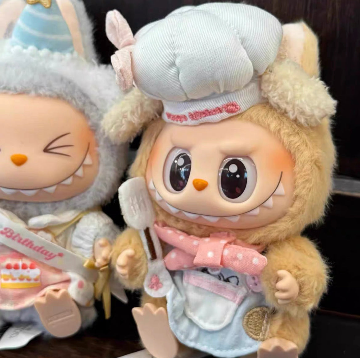 labubu baby clothes 10cm17cm sitting party first generation second generation labubu clothes suit butter cookies(No Dolls)