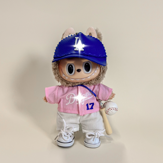 Labubu Baseball Outfit Set – Pink & Blue Sports Edition