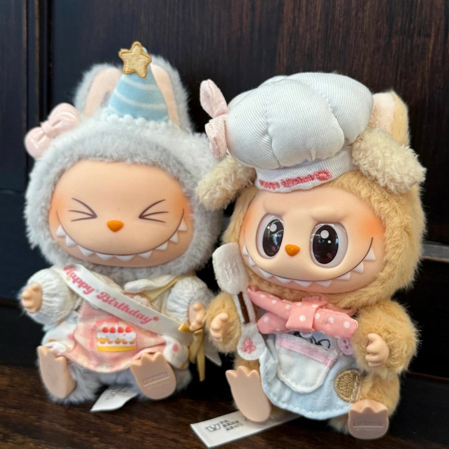labubu baby clothes 10cm17cm sitting party first generation second generation labubu clothes suit butter cookies(No Dolls)