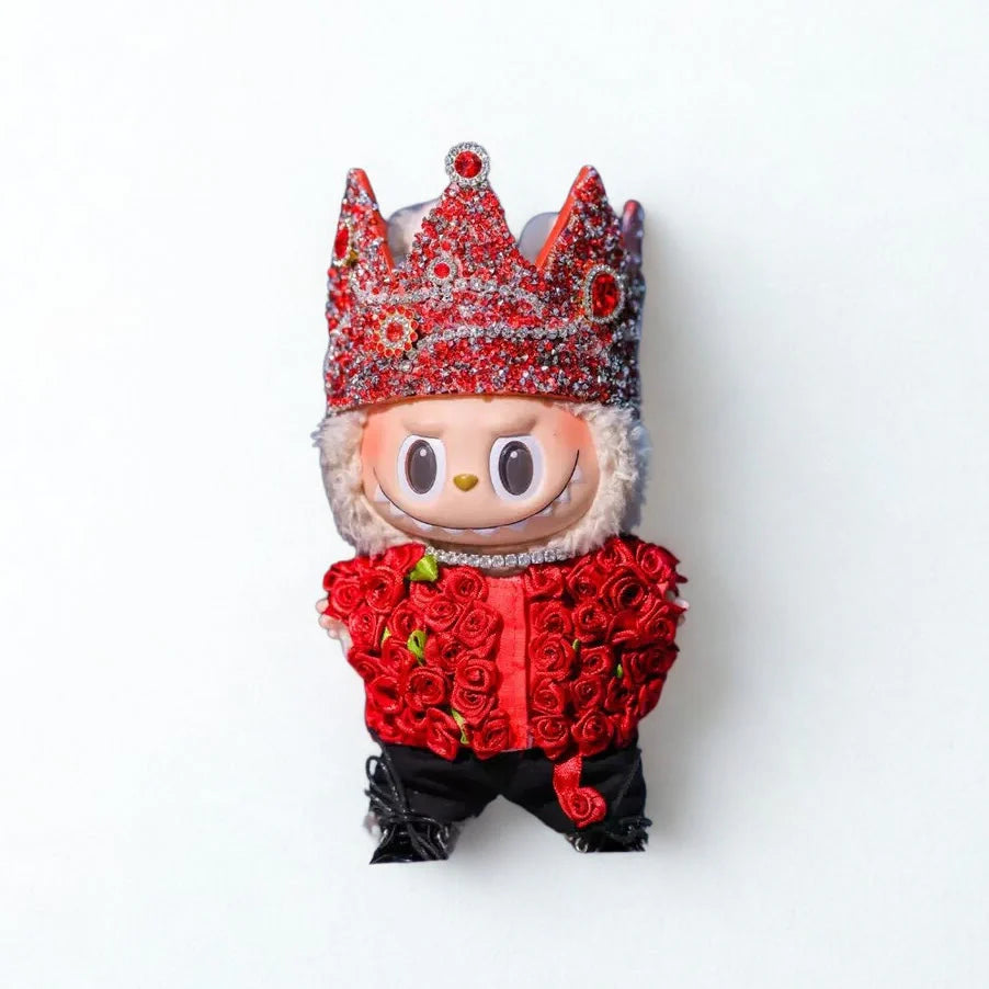 Labubu Red Crown Royal Outfit Set – Idol-Inspired Collection (4 Items)