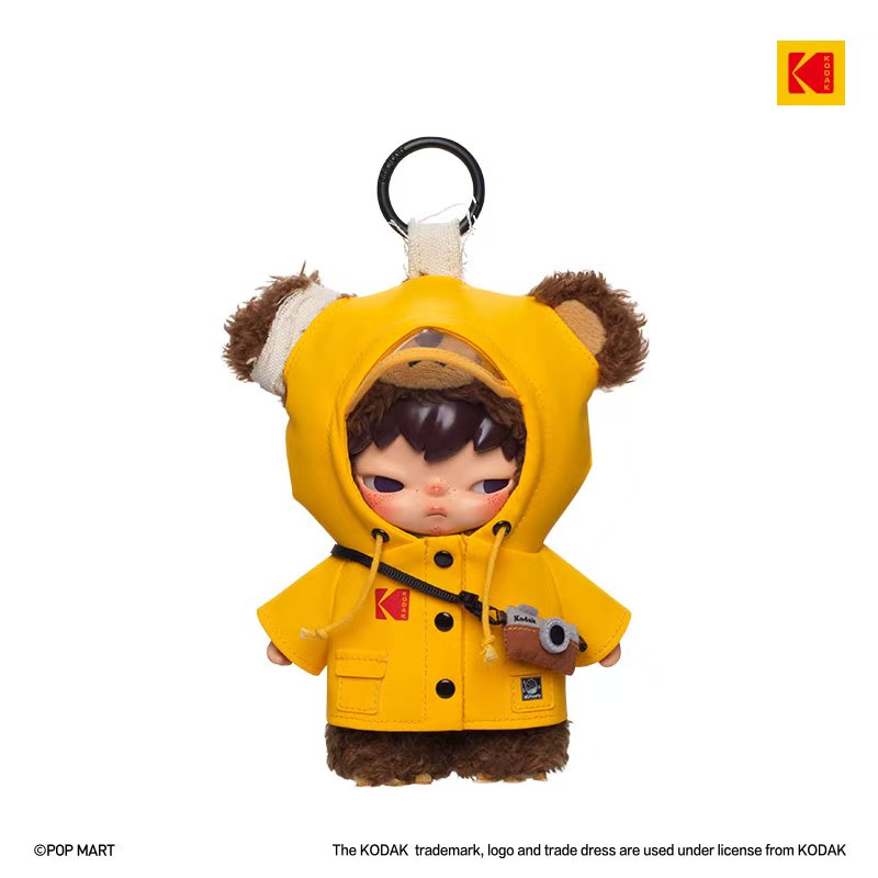 POP MART Hirono × Kodak Little Bear Vinyl Plush Pendant. Korea Exclusive