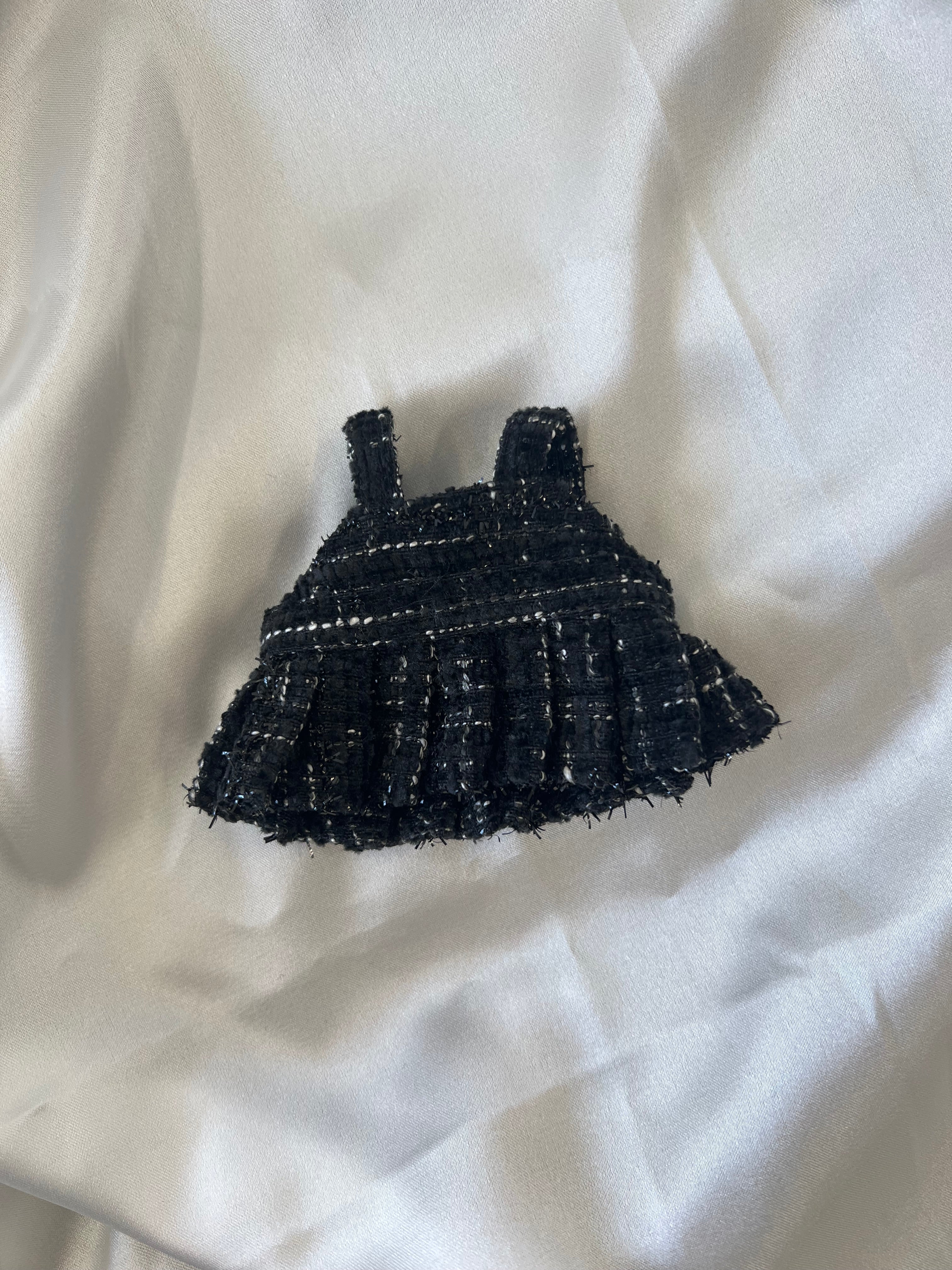 Labubu Premium Black Tweed Dress Set with Bow