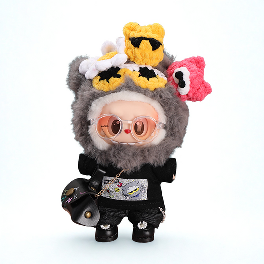 Labubu ZOA Cat Head Streetwear Look Set – G‑Dragon Inspired Collection (6 Items)