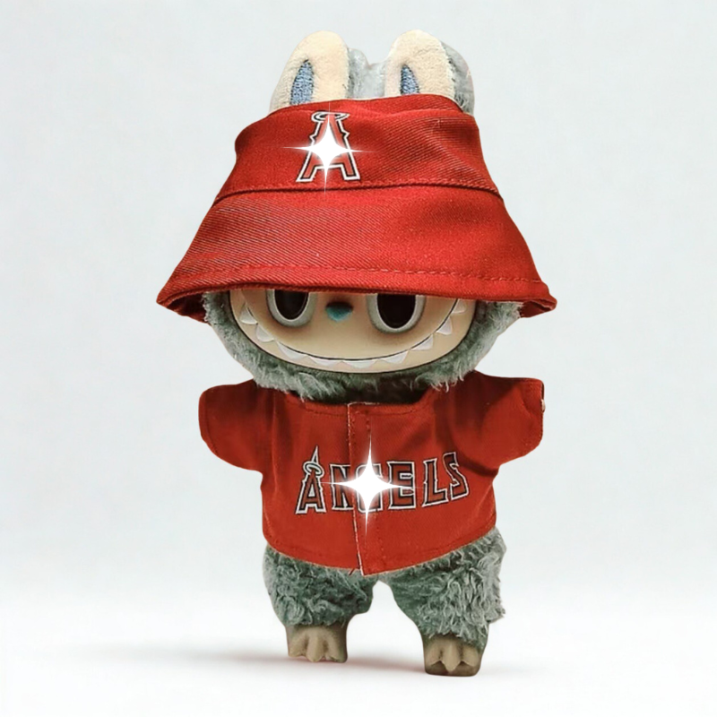Labubu Red Baseball Streetwear Set