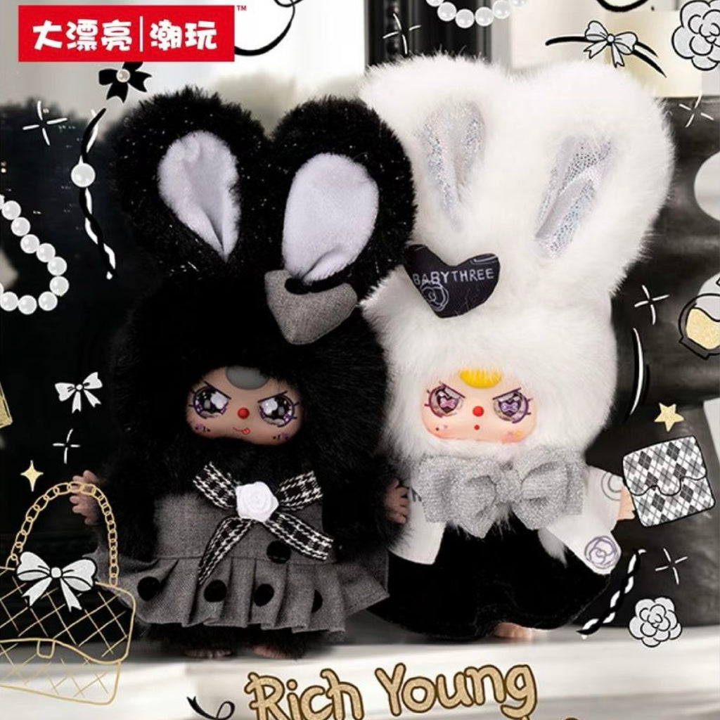 Baby three Absolute Black and White Vinyl plush toy blind box