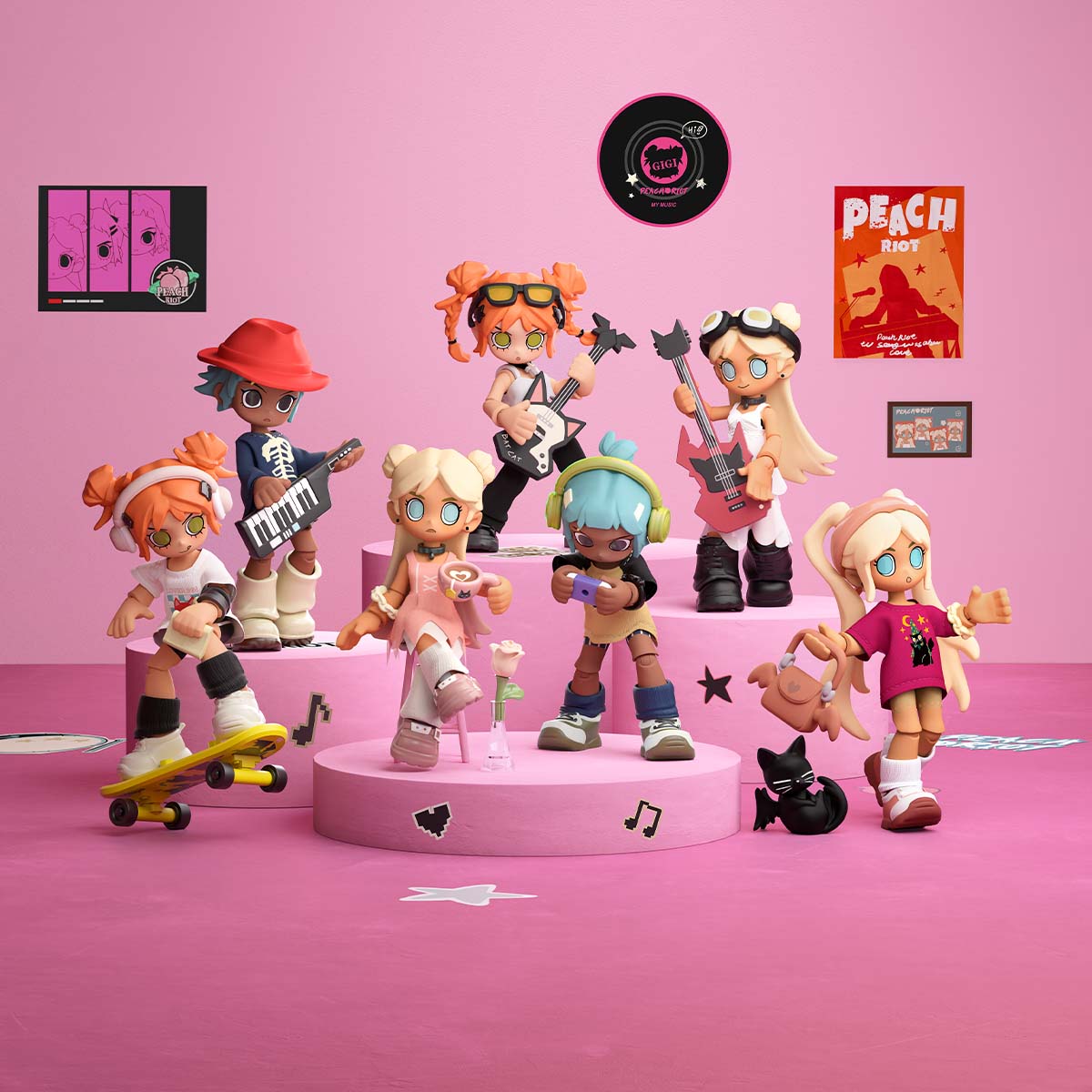 POPMART Peach Riot Carry the Music Series Block Pendant