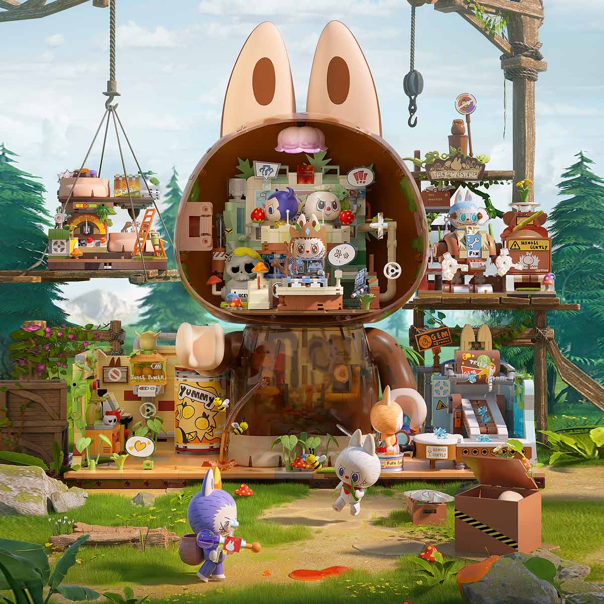 THE MONSTERS  labubu Forest Secret Base Series Blocks