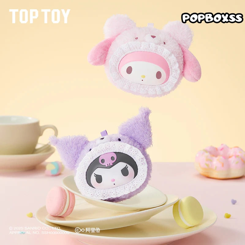TOP TOY SANRIO Fluffy Teddy Bear Plush Keychain Gift Blind Box