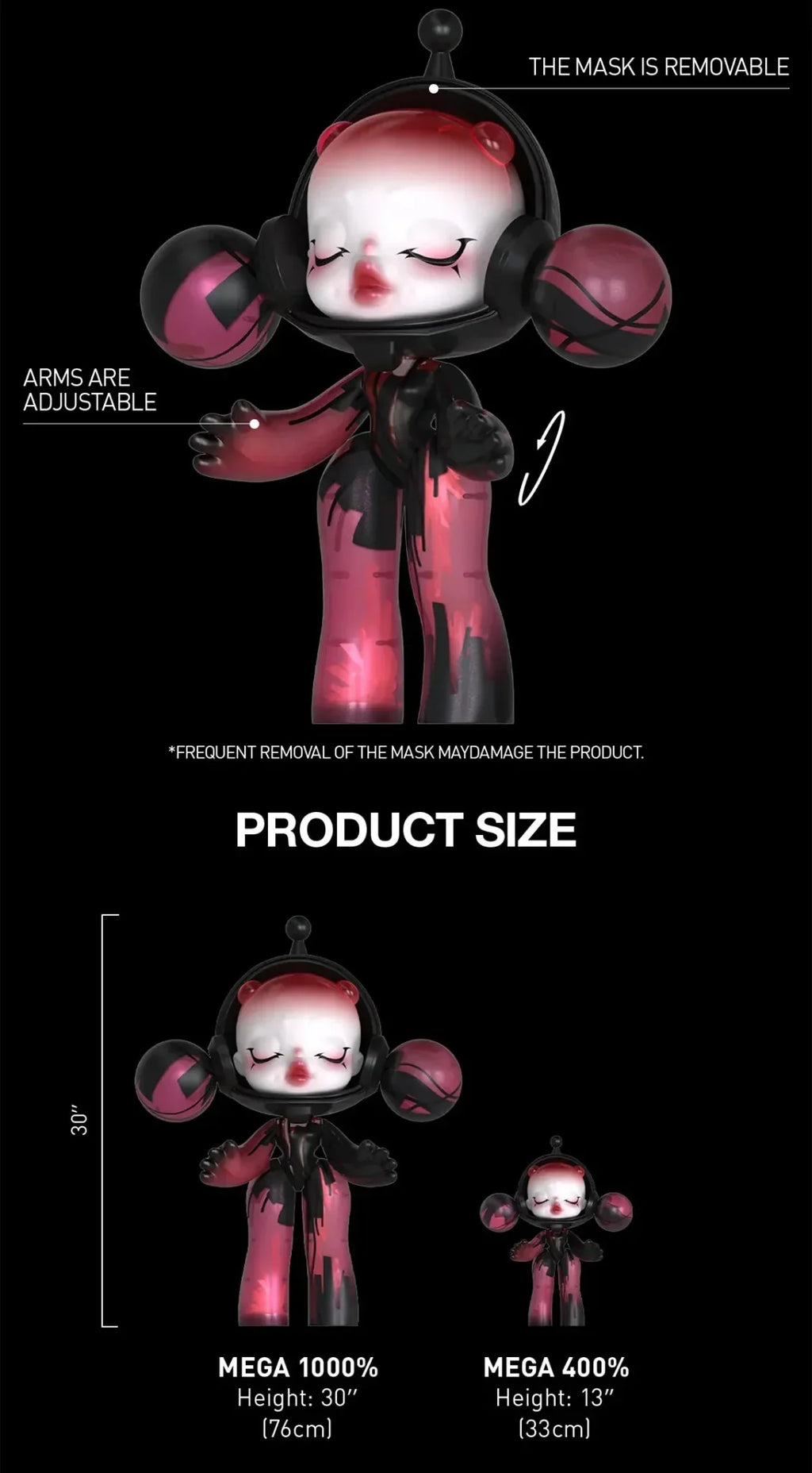MEGA α SKULLPANDA  400% Red Crystal